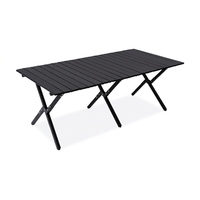 Table de camping pliable en aluminium portable - Table de pique-nique extérieure légère et enroulable avec sac de transport pour la plage, le barbecue et la randonnée