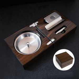 Specialized Premium Classic Square Wooden Portable <strong>Folding</strong> Cigar <strong>Ashtray</strong> - Product Image 1