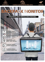 15,4 21.5 27 pouces publicité lecteur vidéo Android LCD affichage sac à dos humain marche sac à dos panneau d'affichage