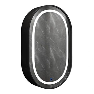 Nhà Máy Bán buôn chống sương mù thông minh Led Gương Vanity treo tường hình bầu dục hình tròn lưu trữ LED ánh sáng Gương phòng tắm tủ - Product Image 3