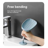 Support mural en plastique pour savon avec égouttoir et ventouse pour salle de bain et douche