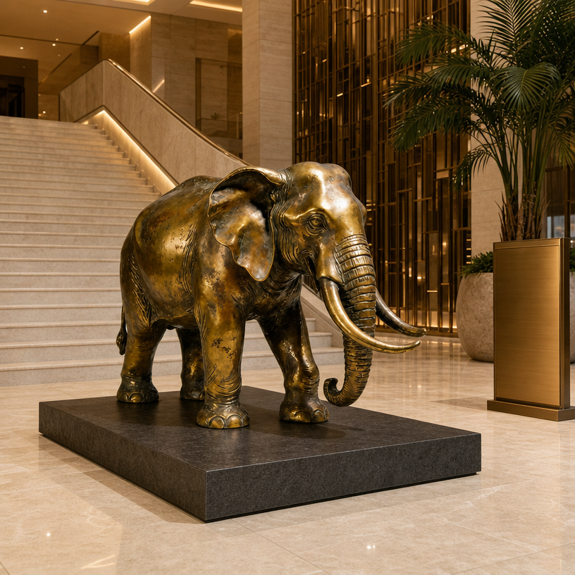 Ear Model Cast Realistic Cast Bronze Elephant Figure for Commercial Space Park Garden ...