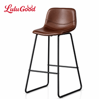 Chaise de bar moderne en métal de luxe à dossier bas pour comptoir, mobilier commercial