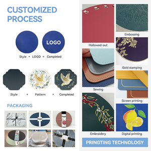 مخصص مقاوم للماء مزدوج الوجهين الفاخر البني العشاء مفرش طاولة جلدية بو الجلود المفارش خمر للمطاعم - Product Image 5