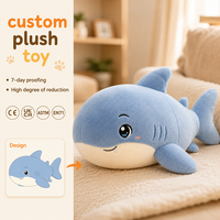 Créateur de jouets en peluche : Jouet sensoriel en peluche requin bleu personnalisé pour enfants - Adorable poupée animale marine douce de style anime