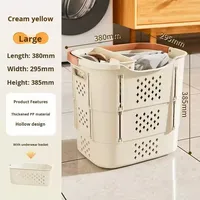 Panier à linge pliable en plastique grande capacité avec poignée pour le tri et le rangement des vêtements domestiques, design moderne et écologique