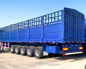 รถพ่วงกึ่งพ่วงแบบมีรั้วข้าง 4 เพลา สำหรับขนส่งสัตว์ - Product Image 1