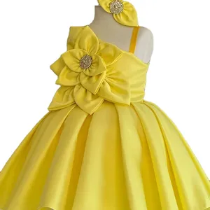 Plants Sunflower Cosplay Yellow Bubble Dress Costumes International Children's Day Halloween for kid wedding dress