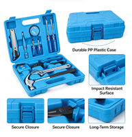 Ensemble d'outils manuels robustes pour la maison, coffret à outils en plastique avec plusieurs outils pour la réparation et l'entretien domestique