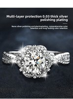 Bague en moissanite pour femme, en argent sterling 925, sertie de griffes, plaquée rhodium-platine, forme œuf de pigeon