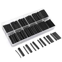 Innhom-tubería termorretráctil negra, envoltura de alambre, relación 2:1, juego de cables eléctricos, 650 Uds.