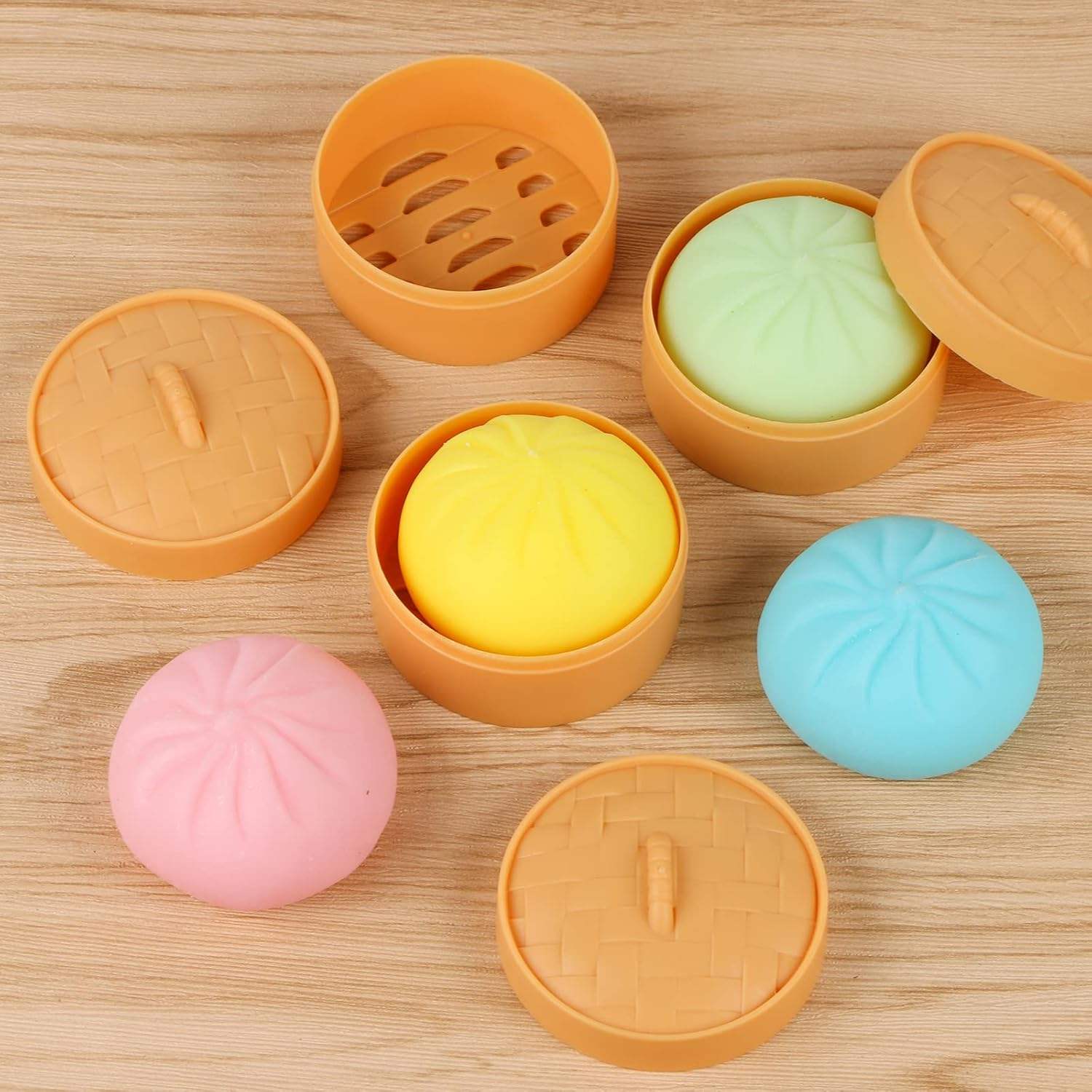 Factory Supply Dumpling Baozi Stress Toy Squeeze Ball Fashion Design Stress Fruit Toy Relief Toy