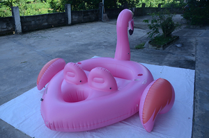สีชมพู Inflatable Flamingo สระว่ายน้ำลอยที่ไม่ซ้ำกัน Inflatable น้ำปาร์ตี้ Flamingo Floating Raft - Product Image 6