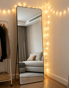 Miroir sur pied sans cadre en verre, design minimaliste fait main, pour usage domestique et dressing de mariage - Product Image 3