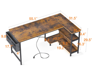 SAMKAI-Escritorio de ordenador para el hogar, accesorio moderno de fieltro de lana, negro, con agujero para cable, mecánico, portátil, Moderno - Product Image 2