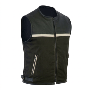 Gilet de motard décontracté en cuir véritable pour homme, respirant, sans manches, veste de moto d'hiver, personnalisable OEM, noir - Product Image 1