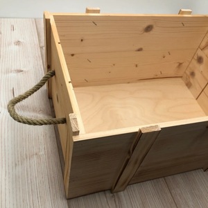 Boîte de rangement en bois rétro avec poignées en corde de chanvre, rectangulaire, multifonctionnelle, pour l'organisation du salon - Product Image 4