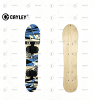 Planche à neige en bois imprimée graffiti avec sangles de fixation, pour le ski freestyle en descente et les loisirs hivernaux en montagne