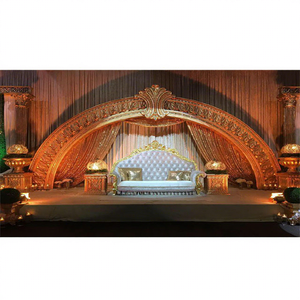 Décoration de scène de mariage élégante en forme de demi-lune, panneaux de fond de scène de mariage de qualité supérieure, décoration de scène de mariage indienne au prix d'usine - Product Image 1