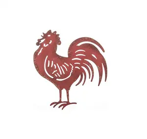 Metal French Country Rooster Wall Art Outdoor Decor Farmhouse Rooster Wall Art