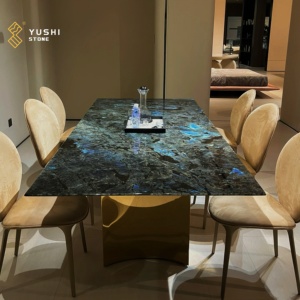 Yushi sang trọng lemurian màu xanh đá Granite kỳ lạ đánh bóng Countertop nền ăn uống Bàn cà phê - Product Image 2