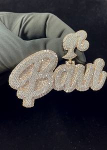 Colgante de Letra Inicial con Diamantes de Plata de Ley 925 de Primera Calidad para Diseños de Joyería, Collar Hip Hop Personalizado con Incrustaciones de Diamantes - Product Image 4