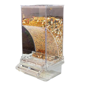 Automatische plastic voerbak voor vogels, papegaaien en duiven, met zaaddispenser voor vogelkooien en -kommen - Product Image 1