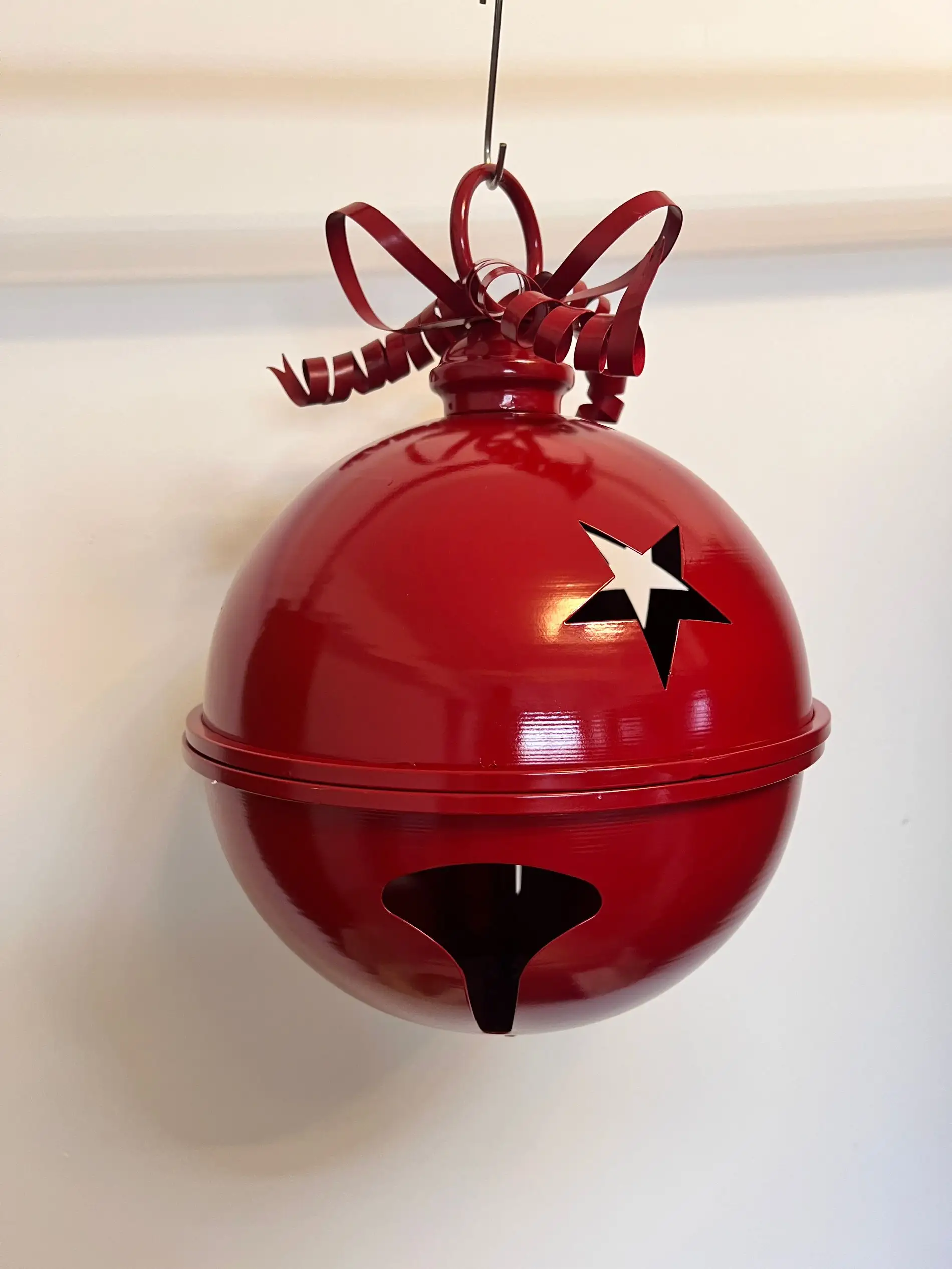 Grande sino de Natal de metal 2024 grande bola de Natal para decoração de casa presente shopping