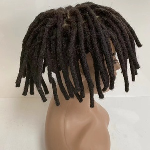 Peluca de cabello humano brasileño Remy para <span class=keywords><strong>hombre</strong></span>, Color negro, 8x10 pulgadas, con Base de encaje, tupé, rastas - Product Image 1