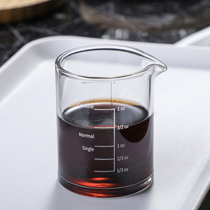 Tasse à mesurer en verre Kafei Shi pour expresso, 2 oz, style simple, pour usage en café - Product Image 1