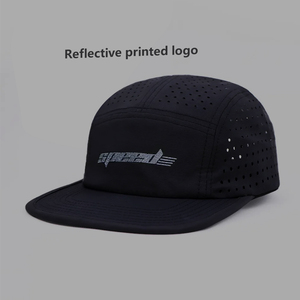 Qianzun Bán Sỉ Phản Quang Logo Nylon 5 Bảng Điều Chỉnh Hat Tùy Chỉnh In Ấn Logo Chạy Snapback Trại Hat - Product Image 2