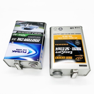 Impresión Offset al por Mayor JUWEI, Lata de Hojalata para Aceite de Motor de 4L, Forma Cuadrada y Rectangular, con Tapa de Rosca y Superficie Lacada - Product Image 6