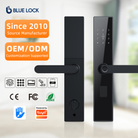 Serrure intelligente Bluelock Tuya Wifi APP avec contrôle à distance, empreinte digitale, entrée sans clé, OEM ODM, sécurité de niveau C, poignée de porte
