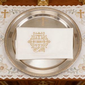 Serviettes en lin lavé français perforées, taille personnalisée, logo brodé, serviettes de mariage en tissu de lin - Product Image 5