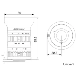 HIKROBOT SA1620M-10MP Large Angle 10MP 16mm F2 4/3" C-mount Fixed Focus Industrial FA Machine Vision Lens