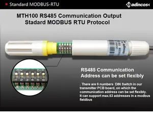 MTH100-NRN: 0.3% Filter Akurasi Tinggi Anti-gangguan Sensor Temperatur dan Kelembaban Modbus RS232 untuk HVAC Udara, Kamar, Gudang