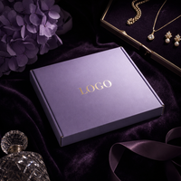 Individuelles Logo Flache Luxus-Lavendel-Lila Geprägte Versandbox Goldfolie Wellpappe Umweltfreundliche Versandbox für Kleidung und Geschenke