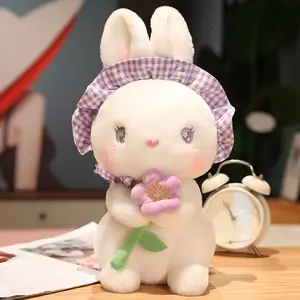 8inch dễ thương Búp bê Thỏ Trắng đồ chơi sang trọng sáng tạo phong cách Lolita Búp bê thỏ quà tặng sinh nhật Bán buôn máy vuốt 8inch