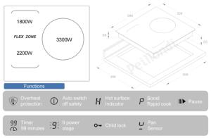 <strong>Sensor</strong> Touch Control Flexi <strong>Zone</strong> High Power Crystal Panel Timer Lock Boost <strong>Digital</strong> Multi-function Electric Stove Induction Cooker - Product Image 4