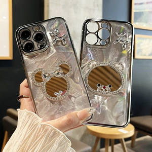 Moda campetto elettroplacca Bear <span class=keywords><strong>Minnie</strong></span> specchietto custodia per telefono per iPhone 16E 15 Pro Max Cover posteriore morbida per OPPO A11X A72 A58 A91 - Product Image 6
