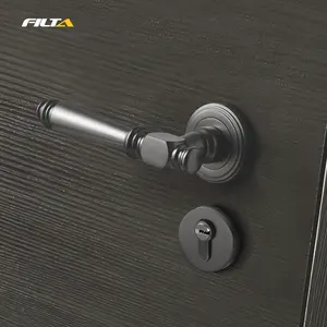 Nuova maniglia per porta in oro zinco di lusso set di maniglie per serratura a leva da infilare per interni moderni per porta in legno R07017