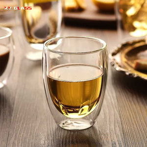 Taza de cristal de café de doble pared reutilizable clásica resistente al calor - Product Image 2