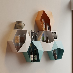 KINNO Meilleure Vente Style Nordique Étagère Murale Créative Cloison Suspendue Salon Salle À Manger Porche Décoration Murale <span class=keywords><strong>CD</strong></span> Rack De Stockage - Product Image 5