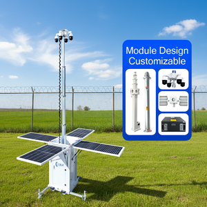 Tháp camera an ninh năng lượng mặt trời OKTOWER với tấm pin mặt trời đơn tinh thể, chống thấm nước, giám sát an ninh bãi đậu xe - Product Image 1