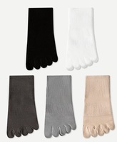 Course à pied sport coton Logo personnalisé fermé doigt orteil hommes femmes 5 orteil chaussettes