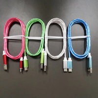 Câble de données USB Type-C à charge rapide lumineux à LED avec gaine en PVC tressé en aluminium pour iPhone et Android (vente en gros)