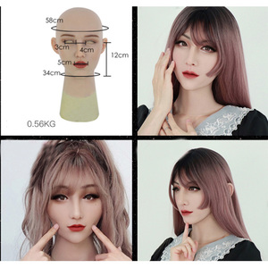 Masque en silicone transgenre personnalisé, masque réaliste pour le visage, peau réelle avec <span class=keywords><strong>maquillage</strong></span> de beauté, masque de fête d'Halloween, cosplay TS - Product Image 5