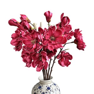 Bouquet de fleurs de magnolia pour la <span class=keywords><strong>d</strong></span>écoration de bureau et de jardin, fleurs artificielles en plastique personnalisables, <span class=keywords><strong>d</strong></span>écoration de la maison, plantes artificielles - Product Image 5