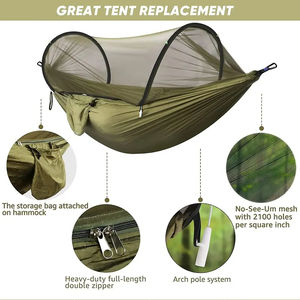 <span class=keywords><strong>Hamac</strong></span> <span class=keywords><strong>de</strong></span> camping en plein air avec moustiquaire, léger, en tissu parachute haute résistance, hamacs suspendus - Product Image 3