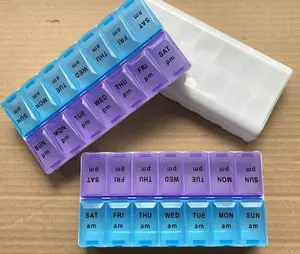hap kutusu iki kez Suppliers-7 gün hap kutusu vitamini tıp Tablet dağıtıcı organizatör haftalık saklama kutusu PM için AM
